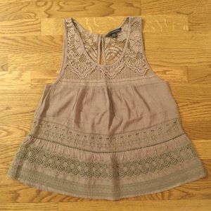 American Eagle Outfitters-  Pretty cotton lace Sleeveless Top. Size XS